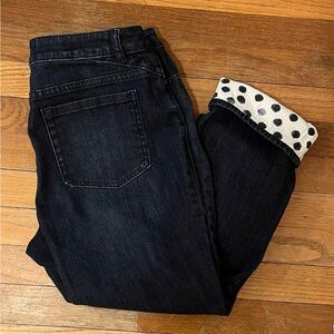 Coldwater Creek Dark Blue Ankle Jeans with Polka Dot Capri option